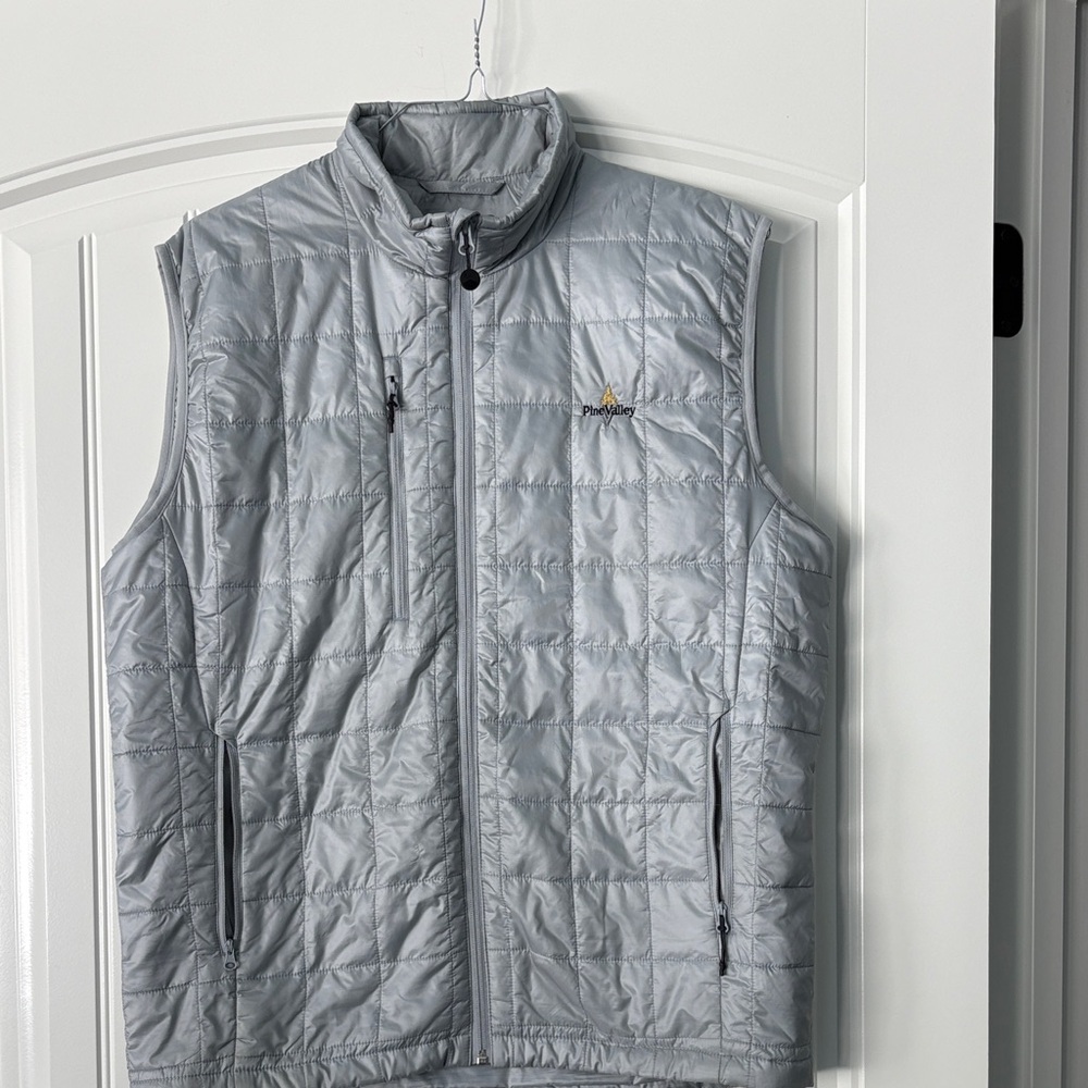 Sun Mountain Lightweight Silver Puffer Vest for Men Sz L